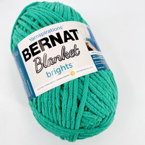 BERNAT Blanket Brights GoGo Green Yarn 10.5oz Super Bulky Polyester Chenille - Picture 1 of 5